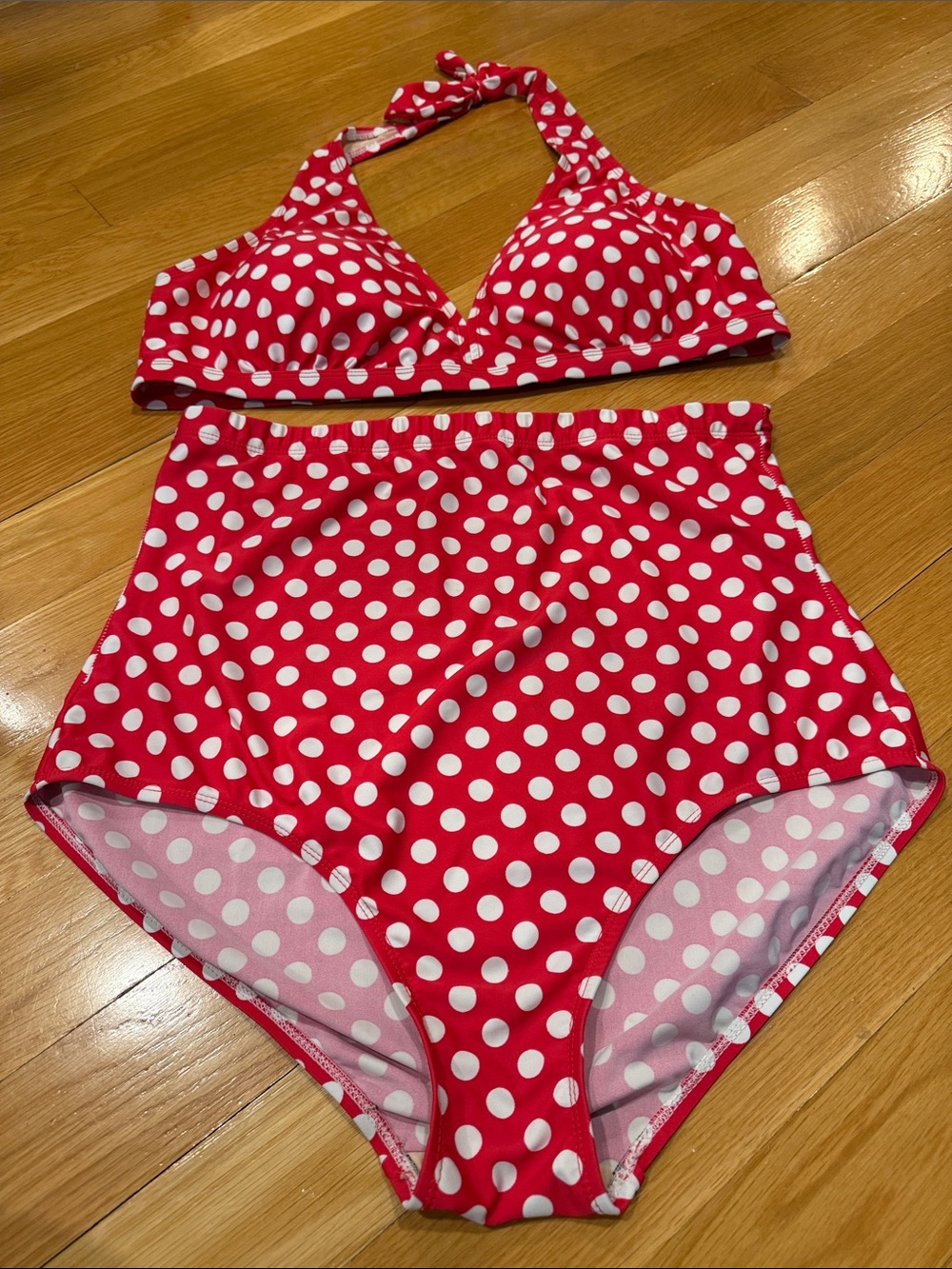 Swimsuits for All bikini poka dot set size 20 .